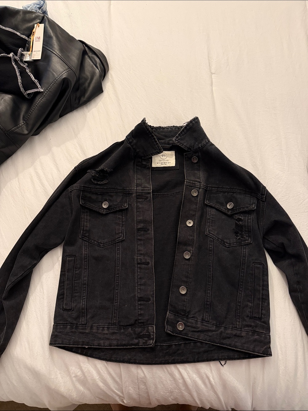 Black Distressed Denim Jacket